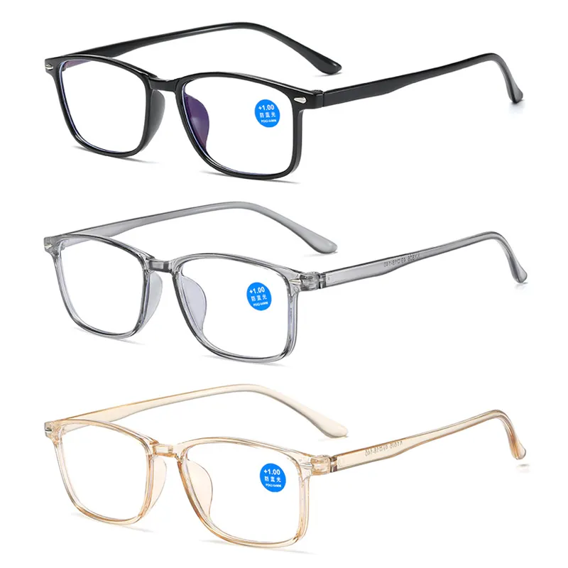 Wholesale Cheap Stock Fashion Design Anti Blue Light Eyewear TR90 Eyeglasses Frames Old Men or Women Reading Glasses