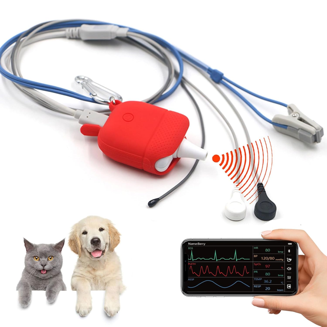 Professional Pet ECG Equipment Bluetooth Pulse Oximeter Monitor Veterinary Medical Monitoring Devices