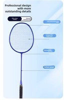 Raquette de badminton en fibre de carbone en gros, type vitesse 4U 80G, 67 cm, pour amateurs et jeunes, avec poignée en PU