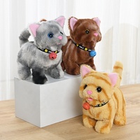 Jouet en peluche chat électrique qui marche, qui fait des gestes et qui abaisse la queue, adorable simulation pour enfants