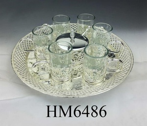 Ensemble de tasses à thé en argent allemand Tasse à café en verre Espresso Sucrier Set de <span class=keywords><strong>KAWA</strong></span> India - Product Image 4