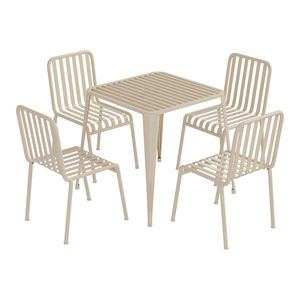 Ensemble de mobilier d'extérieur moderne en métal <span class=keywords><strong>table</strong></span> carrée <span class=keywords><strong>chaise</strong></span> pour villa cour jardin <span class=keywords><strong>balcon</strong></span> boutique de thé au lait banc de thé de loisirs - Product Image 5