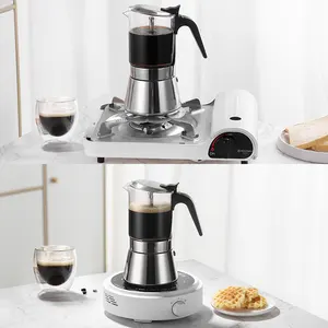 Yeni stil sıcak satış 3/6/9 bardak İtalyan Espresso moka Pot manuel makine yüksek cam üstü isıya dayanıklı Moka Pot kahve makinesi
