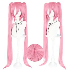 Ainizi - Peluca de Fibra Resistente al Calor con Red de Rosas, Larga, con Doble Cola, Azul <span class=keywords><strong>Miku</strong></span>, para <span class=keywords><strong>Cosplay</strong></span>, 180% de Densidad, para Fiestas de Halloween - Product Image 2