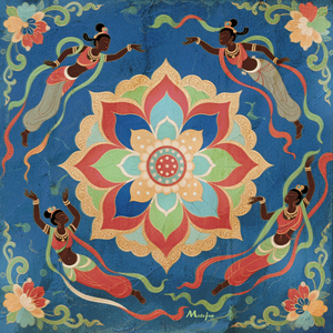 Tapis de Mahjong Américain Motif Dunhuang Antidérapant Réducteur de Bruit en Caoutchouc Pliable Portable pour Mahjong, Poker et Jeux de Société - Product Image 3