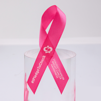 Ruban de sensibilisation au cancer du sein en satin rose 100 % polyester, 3 pouces, simple face, écologique, impression personnalisée