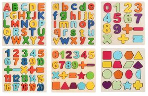Mainan Edukasi Montessori Kayu untuk Balita, Puzzle Huruf Alfabet Angka Bentuk Kognitif ABC untuk Anak-Anak - Product Image 2