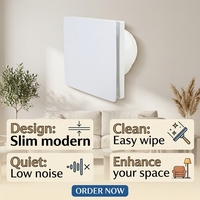 Ventilateur d'extraction de plafond étanche 4 pouces silencieux alimenté par courant alternatif 15W en plastique pour salle de bain avec volet anti-retour