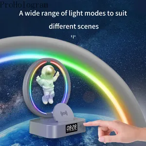 Manyetik kaldırma lambası bluetooth hoparlör astronot ev yaratıcı Mini radyo açık ev dekorasyon yüzer ışık dekorasyonu
