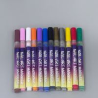 Kit de 12 stylos à ongles professionnels à séchage rapide, liquides et amovibles, 0,5 mm, pour nail art, gel DIY, portable, marque privée