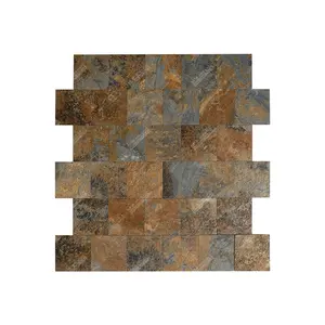 12 "x 12" quadrato finto marmo pietra rustico ardesia vinile Pvc mosaico autoadesivo buccia e bastone piastrella doccia per cucina Backsplash