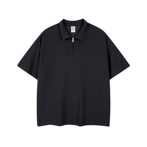2022 New Design Mens Heavy Knit Waffle Fabric 260gsm Casual <strong>Tops</strong> Solid Plain Oversized Thermal t Shirts - Product Image 6