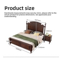 Massivholz-Bettgestell Vintage Massivholzbett Kingsize-Bett Holz-Doppelbett Modernes Holzbettgestell Holzbett-Set