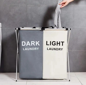 2024 vente chaude Colada 3 pièces Oxford tissu sac à linge étanche pliable <span class=keywords><strong>Landry</strong></span> panier panier à linge 3 compartiments - Product Image 4