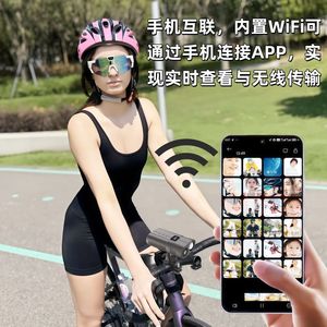 กล้องแอคชั่นสำหรับปั่นจักรยาน QS3 1080P พร้อมไฟหน้าและไฟฉาย - Product Image 2