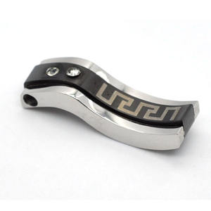 실버 블랙 2 톤 컬러 조각 그리스 키 패턴 S 펜던트 남성용 목걸이 보석 - Product Image 1