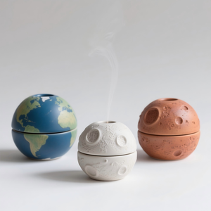 Sujetalibros de Cerámica con Forma de Planeta para Estantes, Sujetalibros Decorativos 3D de Tierra y Marte, Sujetalibros Resistentes con Temática Espacial, 5x4x6 Pulgadas - Product Image 4