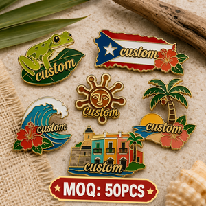 Pin de solapa metálico personalizado al por mayor, con diseño de rana <span class=keywords><strong>Coqui</strong></span> Taino de Puerto Rico, estilo tropical caribeño, recuerdo de viaje tropical - Product Image 1
