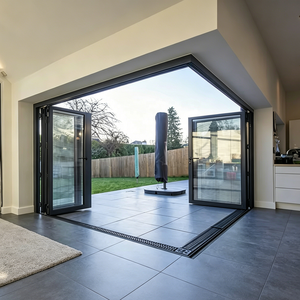 Pieghevole parete di vetro Design Patio residenziale Bifold porte Custom all'ingrosso vetro Bifold in alluminio porte a fisarmonica porte - Product Image 1