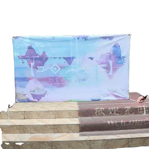 Polyester Mesh Banner Custom Design Printing Polyester Mesh Fabric Banner Hanging Banner with Hemmed and Eyelets