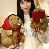 Peluche Marmotte, Figurine Mignonne Bobac, Poupée en Peluche, Simulation Castor, Coussin Tarabagane Sisel, Cadeau pour Enfants