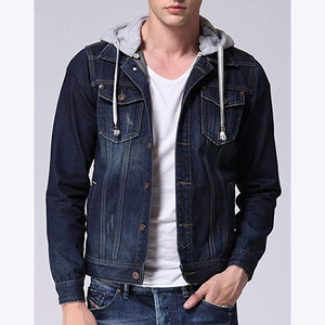 Chaqueta vaquera para <span class=keywords><strong>hombre</strong></span>, chaqueta vaquera con capucha, azul, 2020 - Product Image 3