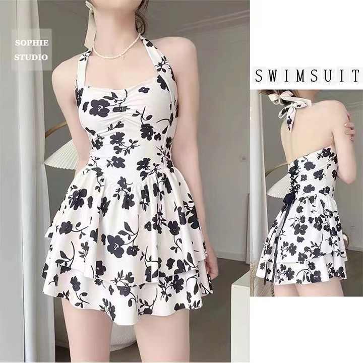 Spring Style Bathing Suits 2024 New Body-tight Belly Retraction Bathing Suit Floral Dress Bathing ...