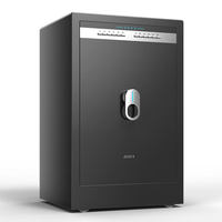 Coffre-fort de sécurité anti-effraction en acier allié, sur pied, avec 3 verrous, lecteur d'empreintes digitales, clavier numérique et clé de secours pour la maison et le bureau