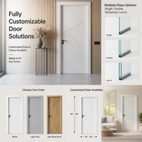 Porte de chambre moderne en MDF mélaminé blanc, à âme creuse, insonorisée, étanche, sur mesure, sans peinture, pour la maison