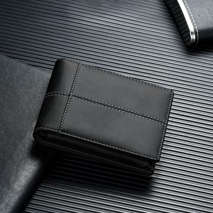 Cartera de Cuero con Múltiples Ranuras para Tarjetas, Protección RFID, Diseño Compacto para Hombre de Negocios, Cuero Genuino Negro, 4 Pulgadas - Product Image 3