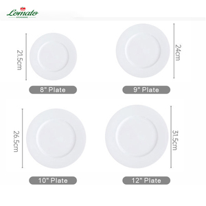 Platos de Porcelana Blanca Resistentes al por Mayor para <span class=keywords><strong>Restaurantes</strong></span>, Platos de Cena de Cerámica con Diseño OEM de Marca Personalizada para Bodas, Platos de Cena de 8, 10 y 12 Pulgadas - Product Image 6