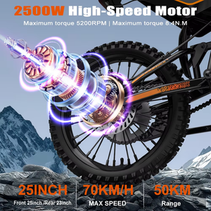 WISH 02 PRO Nouvelle moto électrique tout-terrain 60V 27Ah 2500W, moto de course hors route, autonomie de 50 km - Product Image 5