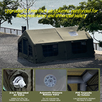 Tente pneumatique Coody Familia 17.2 - Vert armée, 5-8 personnes, tente gonflable de camping, 4 saisons, tente pneumatique de camping familiale portable