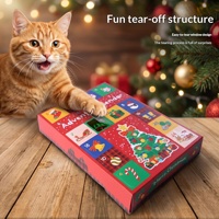 PAIPET voor populaire interactieve plastic katten-kerst adventskalender blind box set met 24 vakjes, cadeaudoos voor huisdieren