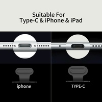 Bouchon anti-poussière en silicone anti-perte pour iPhone pour port de charge USB-C résistant à l'eau et à la poussière