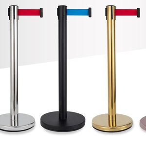 Barrière de contrôle des foules rétractable en acier inoxydable Q Manager 2022 de 1 mètre – Poteau de guidage en acier inoxydable - Product Image 1