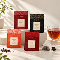 Emballage de sachets de thé en feuille métallique haute barrière, résistant à l'humidité, avec fermeture à trois côtés pour l'emballage des sachets de thé