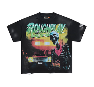 T-shirt <span class=keywords><strong>Homme</strong></span> <span class=keywords><strong>Vintage</strong></span> en Coton Brut de Qualité Supérieure, Style Streetwear, Effet Diamant Lavé, Vente en Gros - Product Image 1