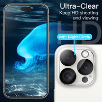 6 en 1 Combo clair Tpu PC dur pare-chocs couverture 9H verre trempé caméra lentille protecteur d'écran pour Iphone 14 15 Pro Max coque de téléphone