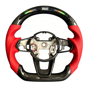 Volant de course sport en cuir perforé personnalisé avec LED et fibre de carbone pour <span class=keywords><strong>Acura</strong></span> TLX <span class=keywords><strong>MDX</strong></span> <span class=keywords><strong>2021</strong></span> 2022 2023 2024 2025 - Product Image 1