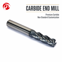 Fraise à 4 dents en carbure de tungstène personnalisée, outil de fraisage CNC HRC 55/60, revêtement AlTiN, fraisage en pente, support ODM OEM