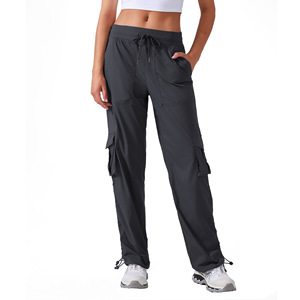 Women's Lightweight Quick Dry Wide <b>Leg</b> Cargo Pants Mid Waist Breathable Loose Fit For Running Fitness Outdoor Activities - Product Image 5