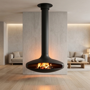 Chimenea Moderna <span class=keywords><strong>de</strong></span> <span class=keywords><strong>Leña</strong></span> <span class=keywords><strong>de</strong></span> Fácil Instalación, Montada en el Techo, sin Ventilación, Suspendida, Colgante, para Casa u Hotel - Product Image 6