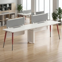 Bureau de travail modulaire extensible Greatway moderne pour 4 personnes avec pieds en métal et design stable