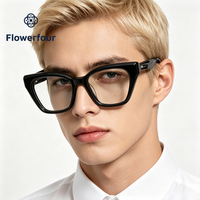Lunettes de vue Flowerfour M207Q Black Cat Eye pour hommes, femmes, unisexe, montures optiques en acétate, lunettes de mode pour adultes