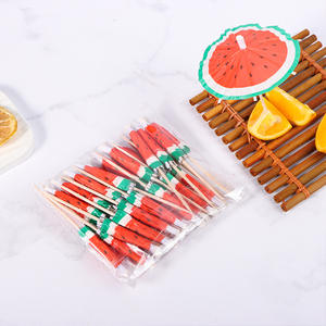 Piques à cocktail en forme <span class=keywords><strong>de</strong></span> pastèque, <span class=keywords><strong>parasol</strong></span>, 4 pouces, cure-dents pour boissons et aliments, cure-dents décoratifs pour fête - Product Image 6