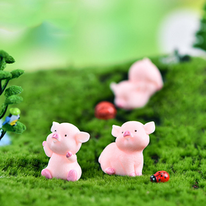 ตุ๊กตาหมูเรซิ่นการ์ตูนขนาดเล็ก ของตกแต่งภูมิทัศน์ ของประดับตกแต่งรูปหมูน่ารักจิ๋ว ของตกแต่ง DIY - Product Image 3