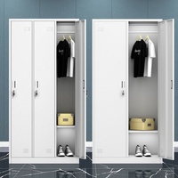 Armoire de classement multi-portes verrouillable en acier avec tiroirs - Design moderne pour usage commercial