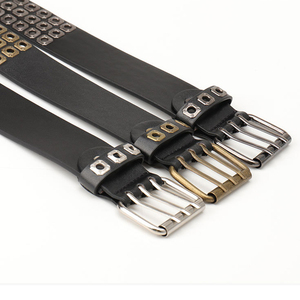 Cintura Punk Y2K <span class=keywords><strong>per</strong></span> Uomo e Donna, 3 File di Fori, in Ecopelle con <span class=keywords><strong>Borchie</strong></span> e Rivetti Metallici, Stile Retrò <span class=keywords><strong>per</strong></span> Jeans e Abiti Rock e Rap - Product Image 6