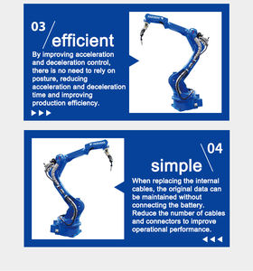 Robot de soudage industriel <span class=keywords><strong>six</strong></span> axes Yaskawa, composants PLC, puissance 3 kW, garantie 5 ans, automatisation de l'arc à l'argon, bras mobile - Product Image 3